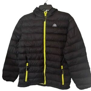 Snozu Kids Hooded Black Jacket Sz L 14 16 Black